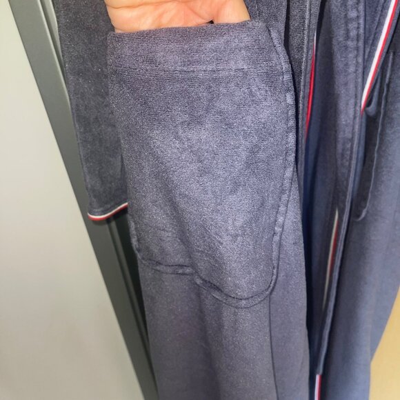 Christian Dior Homme Vintage Mens Robe One Size Gray Belted Pockets Casual - Picture 14 of 14